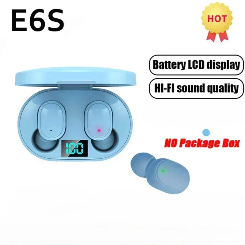 E6S Wireless Bluetooth Earphones TWS Bluetooth Headset Wireless Earbuds Noise Cancelling Earphones with Microphone Headphones - Acros