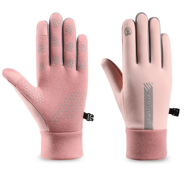 Winter Gloves Women Cycling Bike Thermal Fleece Cold Resistance Wind Waterproof Bicycle Warm Outdoor Running Skiing Mittens - Acros