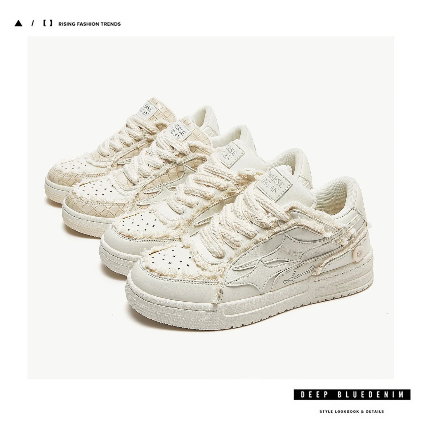 Ansoff women's and men's tennis shoes with white leather, retro star design, casual outdoor sport sneakers.