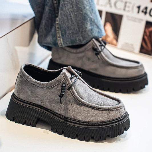 Men's Shoes 2025 Autumn New Style High-heel Thick-soled Loafers, Durable and Retro Casual Shoes, Everyday Street Trend Sneakers - Acros