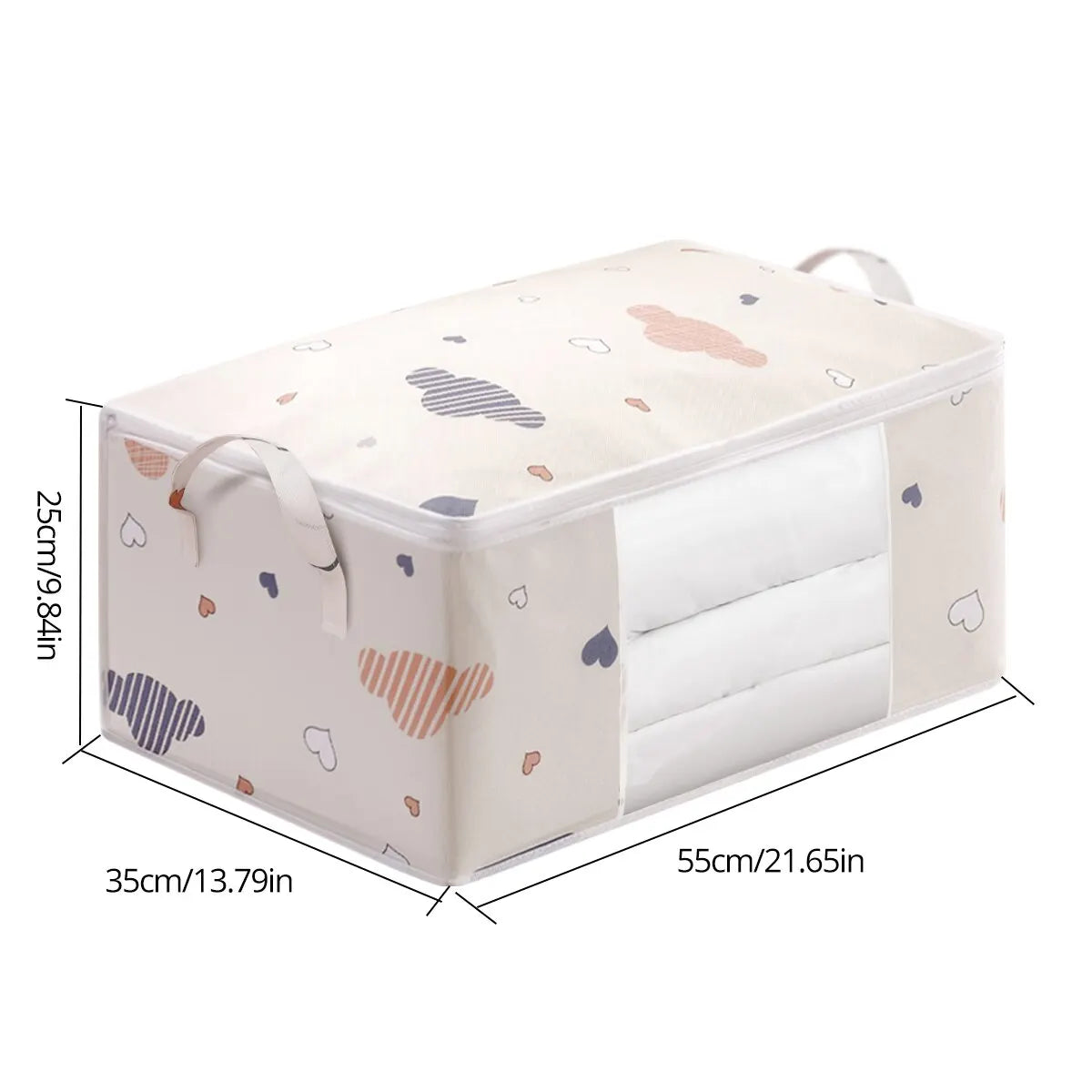 Large Capacity Clothes Storage Bag Organizer With Reinforced Handle Suitable For Blankets Bedding Foldable With Sturdy Zipper - Acros