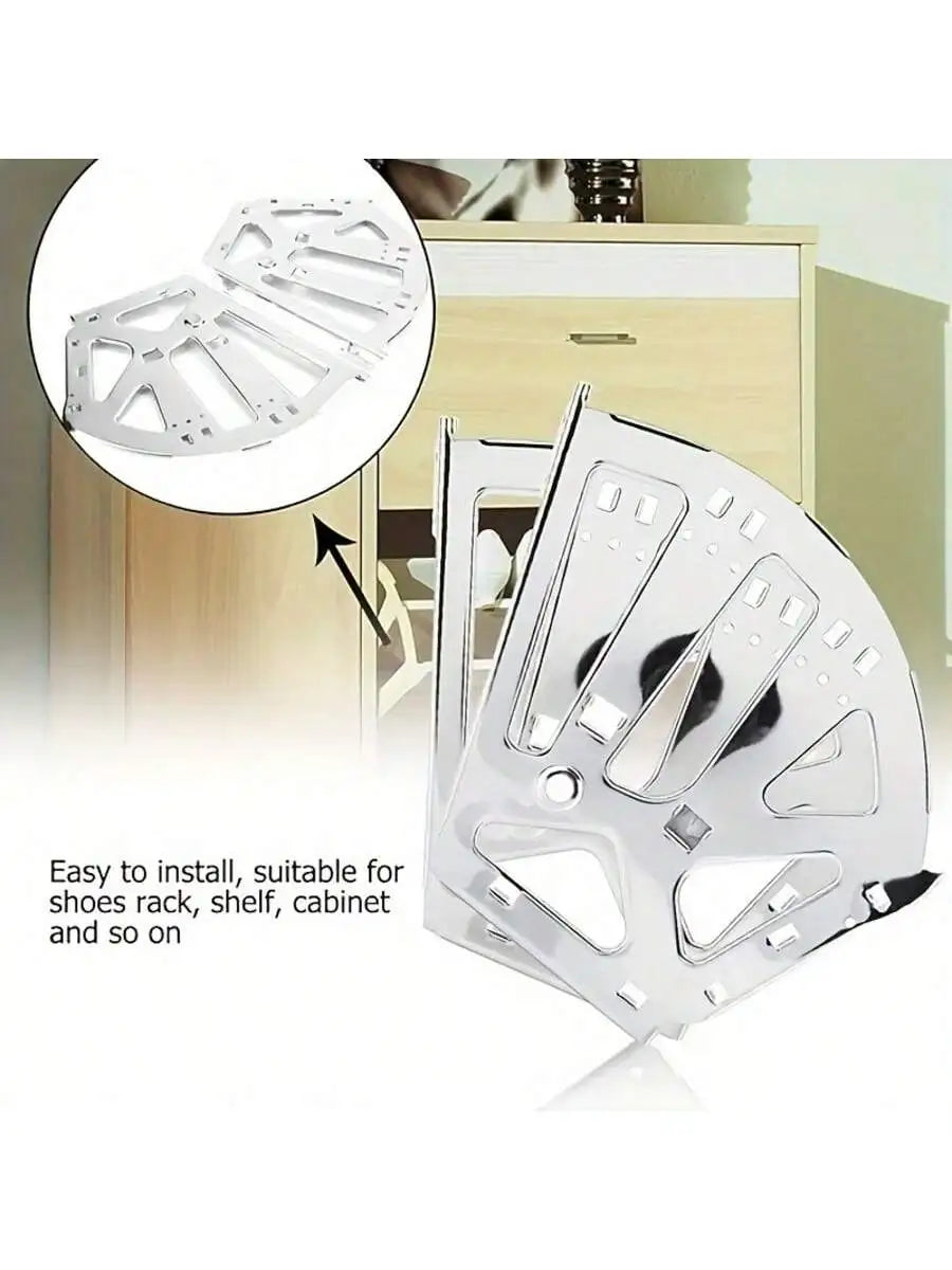 Ansoff 3-tier shoe rack connector with thick iron structure and hidden foldable shelf for organized shoe storage.
