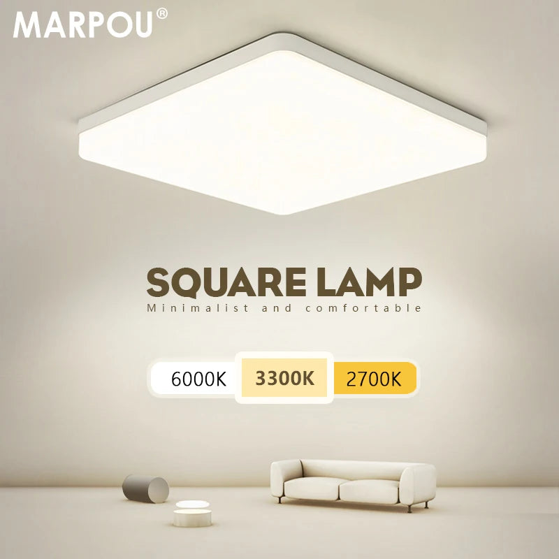 MARPOU Square Led ceiling lamp bedroom lighting Neutral white cold white warm white 48W 36W 24W 18W led ceiling light room - Acros