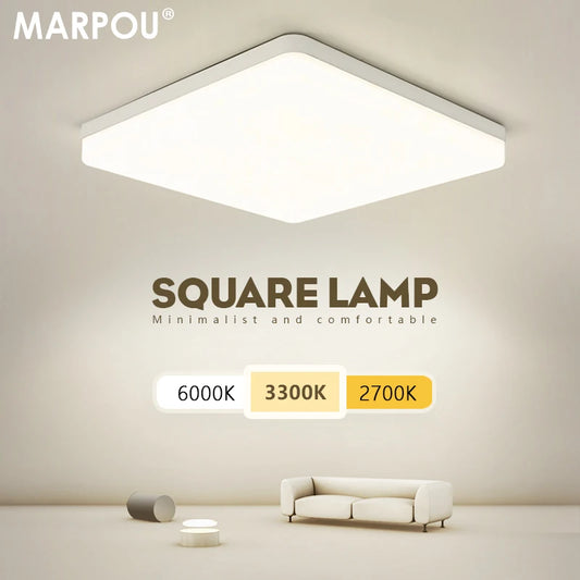 MARPOU Square Led ceiling lamp bedroom lighting Neutral white cold white warm white 48W 36W 24W 18W led ceiling light room - Acros