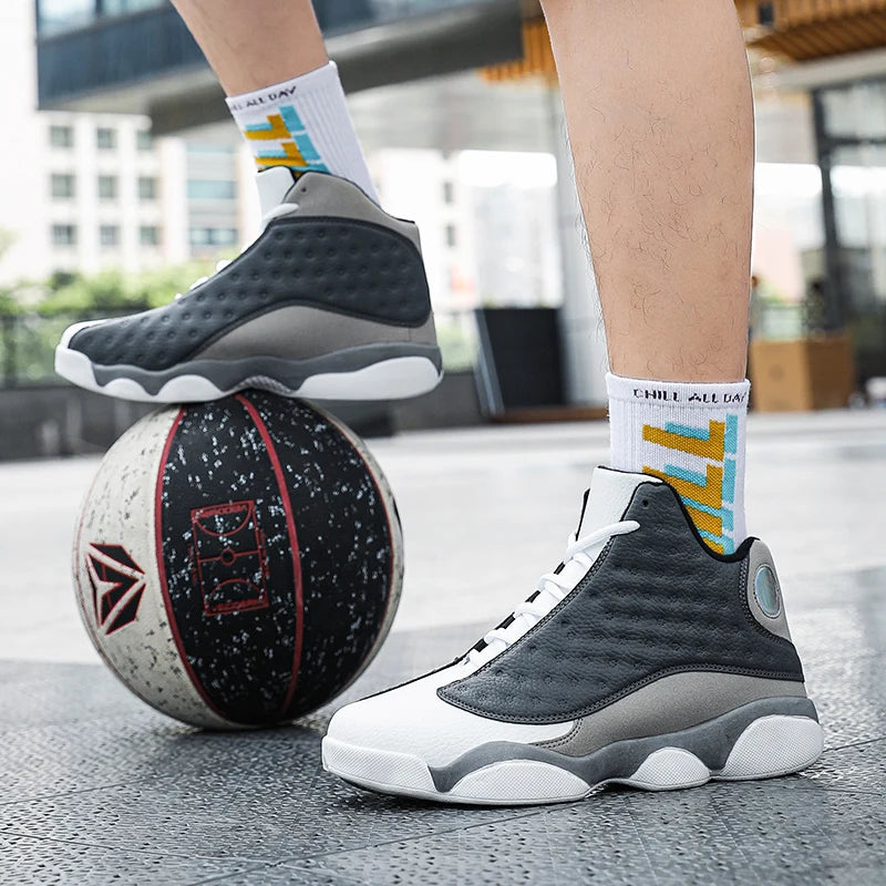 Basketball Shoes High Top Sports Leisure Trendy Anti-Slip Wear-Resistant Shock Absorption Friction Sound Men's Shoes - Acros