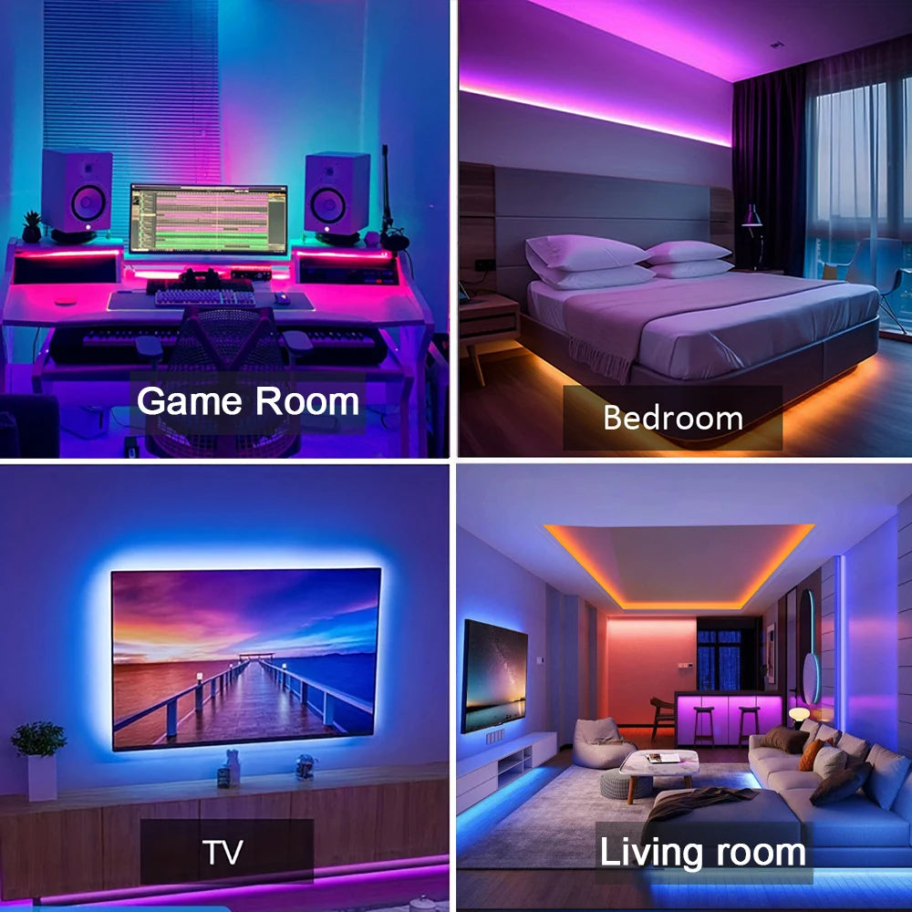 RGB Led Strip Lights 5m 10m 20m 30m Led Room Light with APP Control Flexible Ribbon Luces Led Tape for Room Bedroom Decoration - Acros