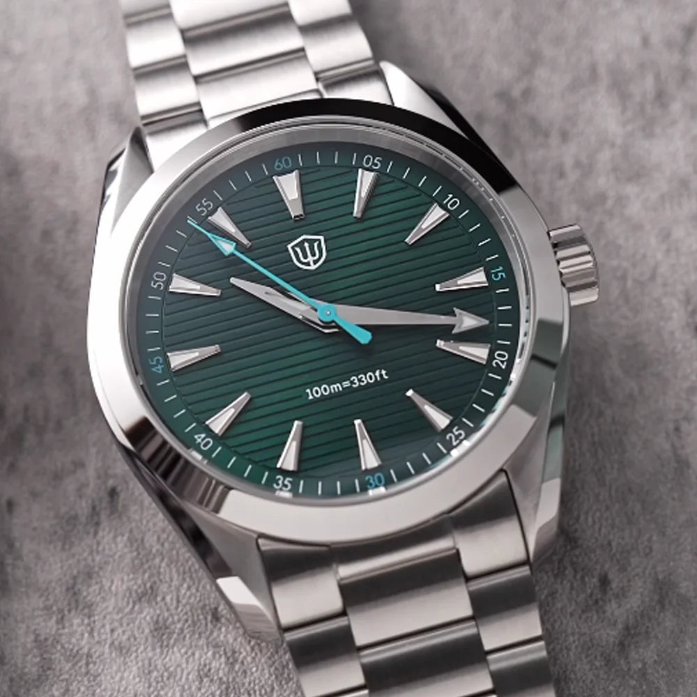 Watchdives WD0006 Watch VH31 Sweep Second Movement Domed Sapphire Crystal BGW9 Luminous 10Bar Waterproof 38mm Vintage Watches - Acros