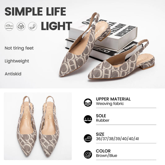 Classic Style Fashion Women's Heeled Single Shoes Wear Comfortable Letter Print Design Retro Versatile - Acros