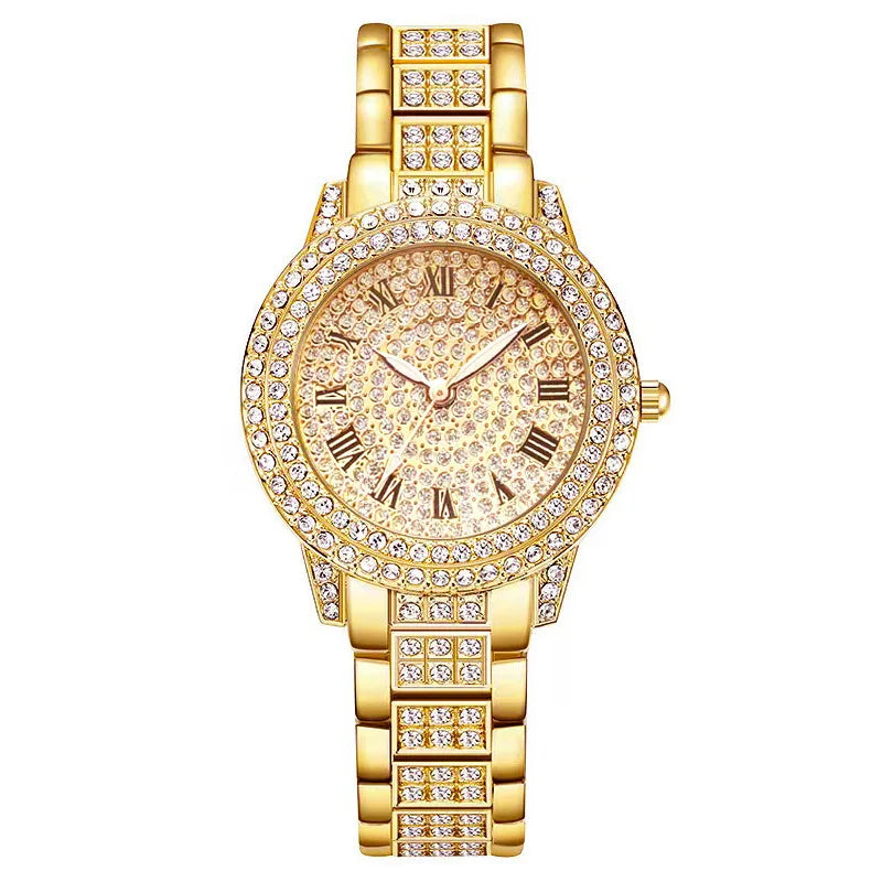 Women's Watches Fashion Original Quartz Wrist Watch for Ladies Roman Dial Dazzling Diamond Waterproof Luminous Luxury New - Acros