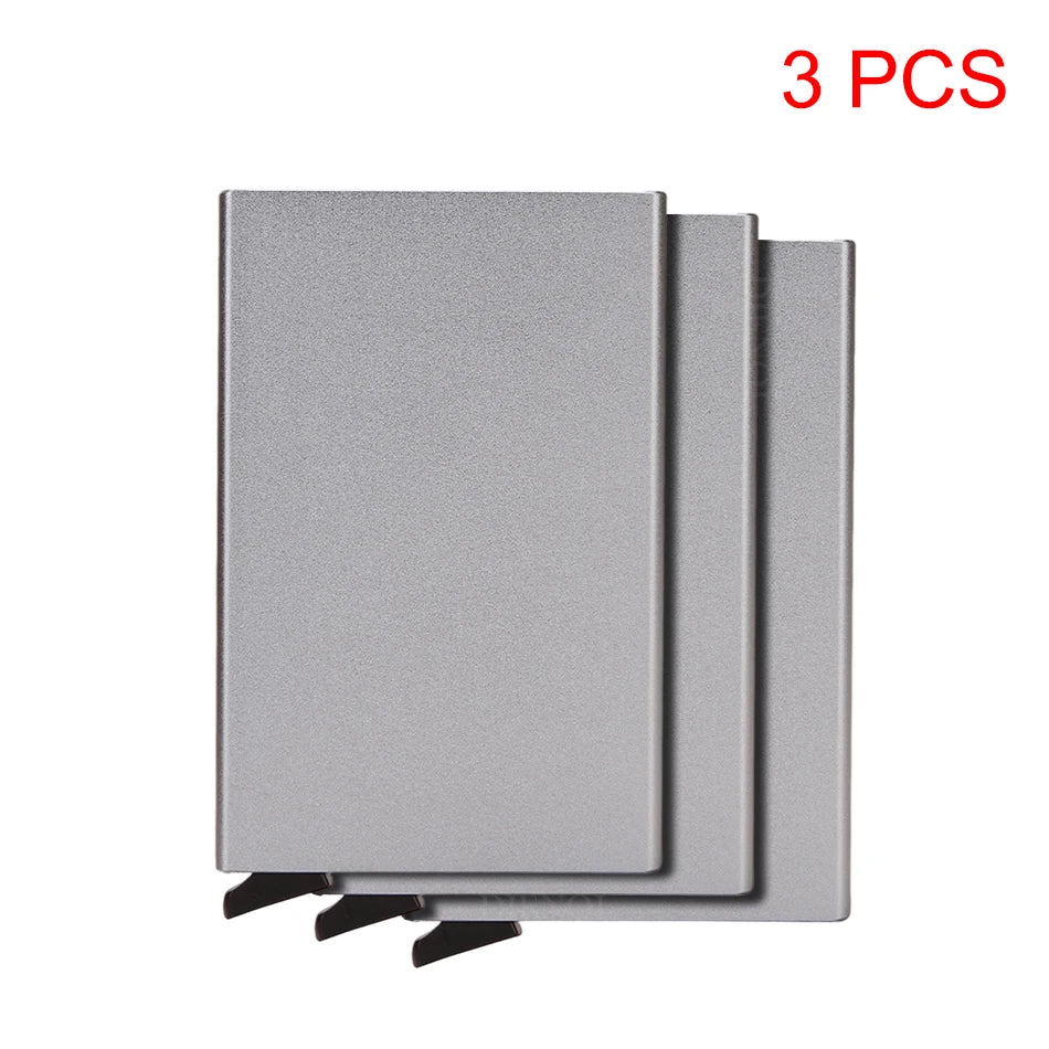 Rfid Smart Wallet Card Holder Metal Thin Slim Men Women Wallets Pop Up Minimalist Wallet Small Black Purse Vallet Walets for Men - Acros