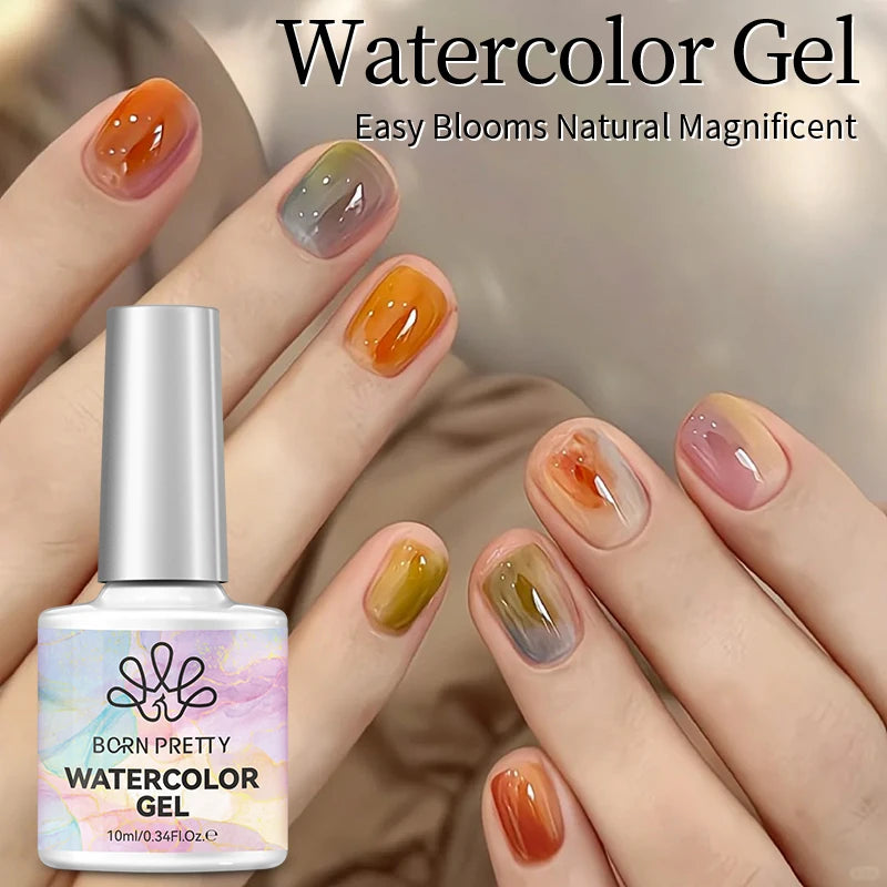 BORN PRETTY Jelly Nude Gel Nail Polish 10ml Light Pink Peach Translucent Color UV Light Cure Gel Varnish Nail Art DIY at Home - Acros