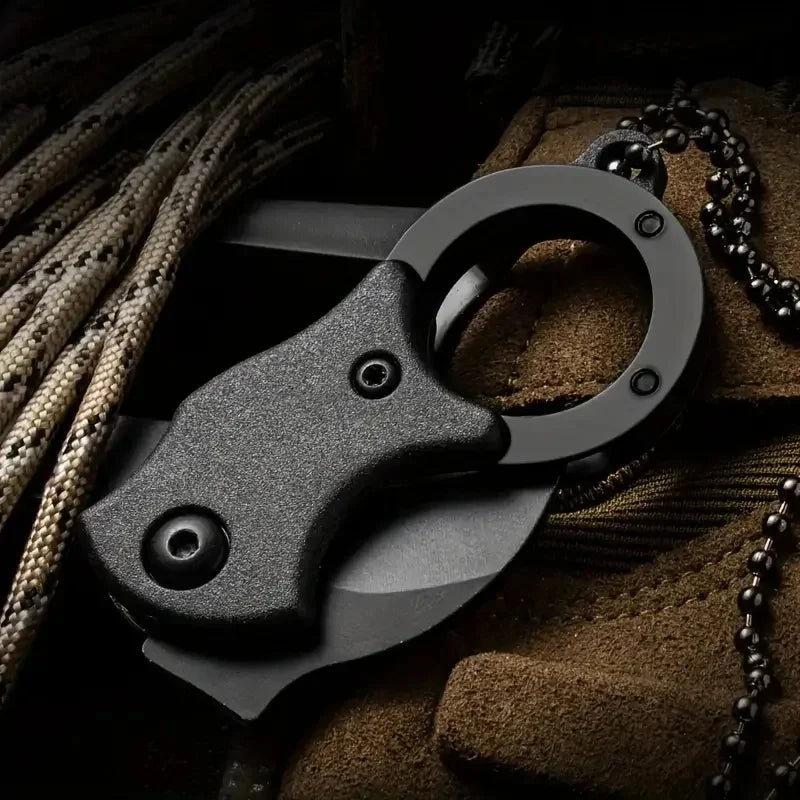 NEW Keychain Pocket Stainless Steel Camping Small Mini Portable Knife Peeler Fixed Blade Multi EDC Tool with Chain - Acros
