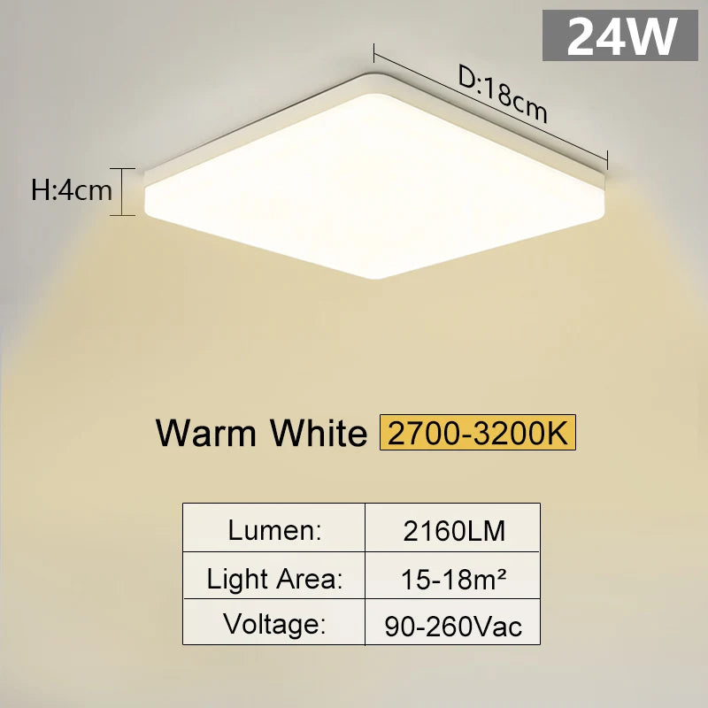 MARPOU Square Led ceiling lamp bedroom lighting Neutral white cold white warm white 48W 36W 24W 18W led ceiling light room - Acros