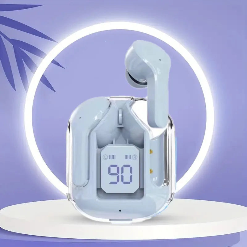 Original T2 Wireless Bluetooth Earphone Transparent HIFI Headphones LED Power Digital Display Stereo Sound Earphones for Xiaomi - Acros