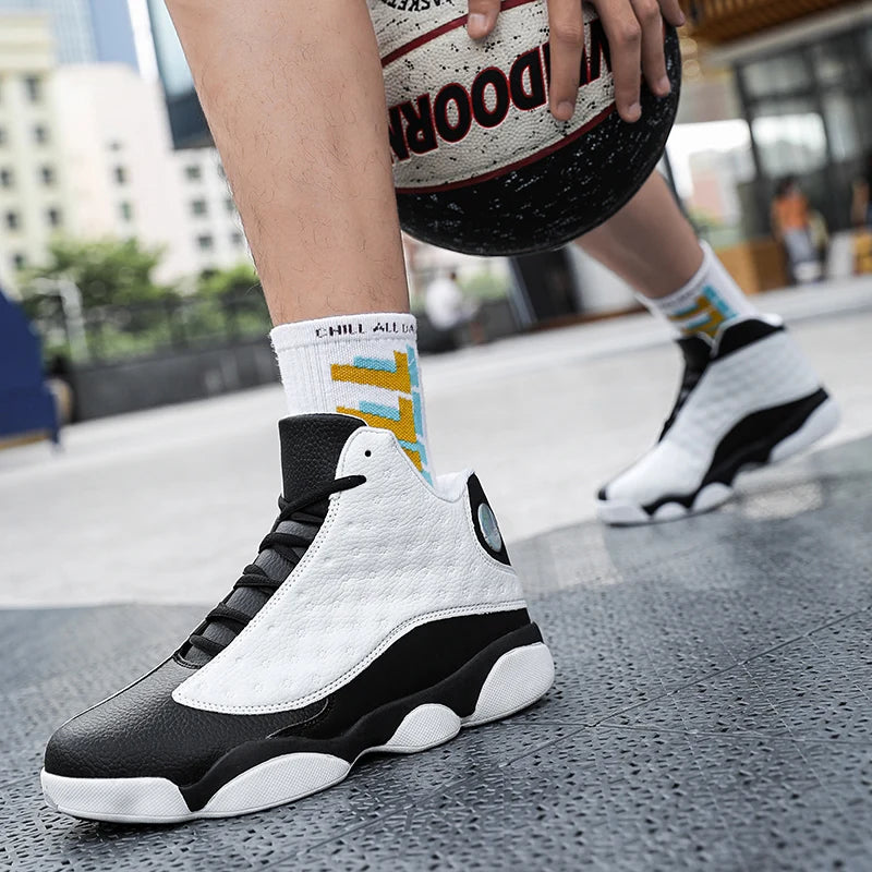 Basketball Shoes High Top Sports Leisure Trendy Anti-Slip Wear-Resistant Shock Absorption Friction Sound Men's Shoes - Acros