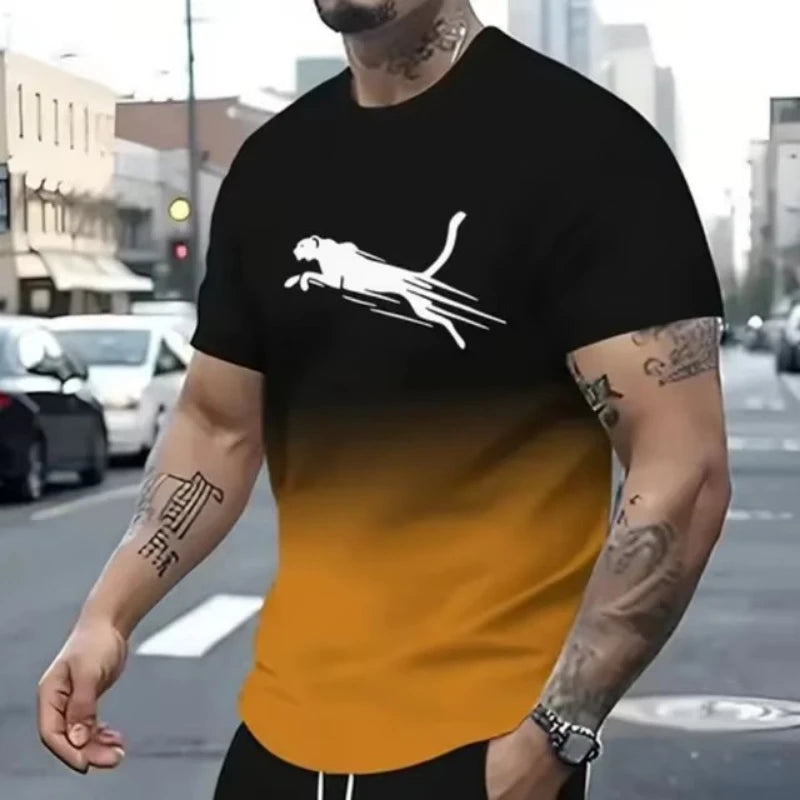 2025 Sweatshirt Street Fashion Short Sleeve T-shirt Loose Men's Digital Print - Acros