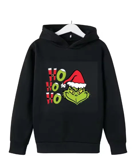 Kids sweatshirt with Christmas elements printed sportswear suitable for boys and girl aged 3-13 for spring and autumn streetwear - Acros