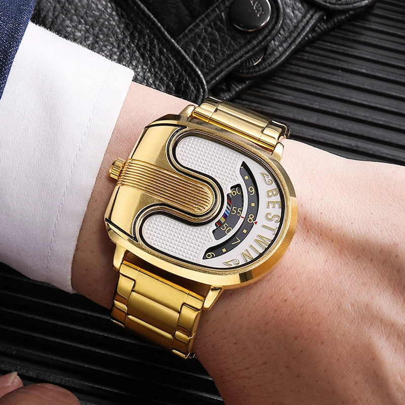 Men Watches Top Brand Luxury Golden Unique Design Wrist Watches For Men Stainless Steel Quartz Male Clock relogio masculino 2025 - Acros