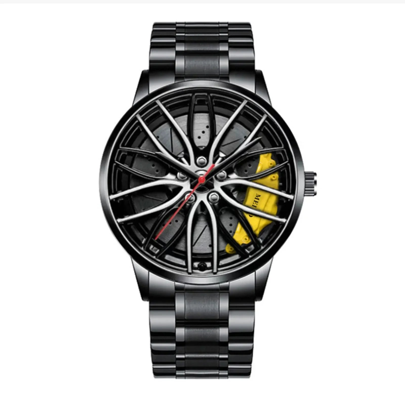 Car Watches For Men,Waterproof Stainless Steel Quartz Wrist Watch Sports Men’s Watches With Car Wheel Rim Hub Design - Acros