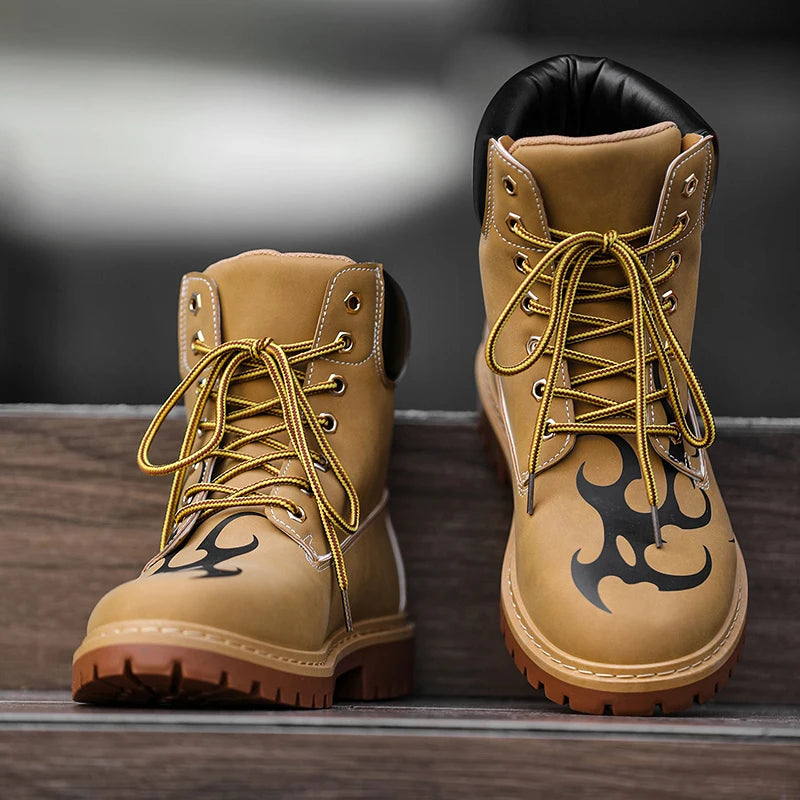 Ansoff men's high-quality leather motorcycle ankle boots in British style, featuring sleek design and sturdy construction.