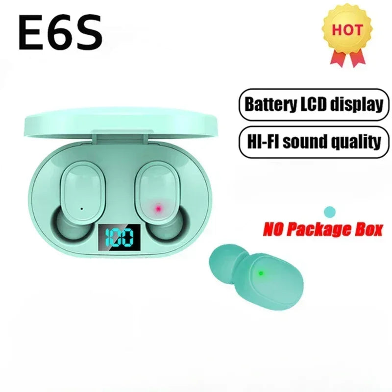 E6S Wireless Bluetooth Earphones TWS Bluetooth Headset Wireless Earbuds Noise Cancelling Earphones with Microphone Headphones - Acros