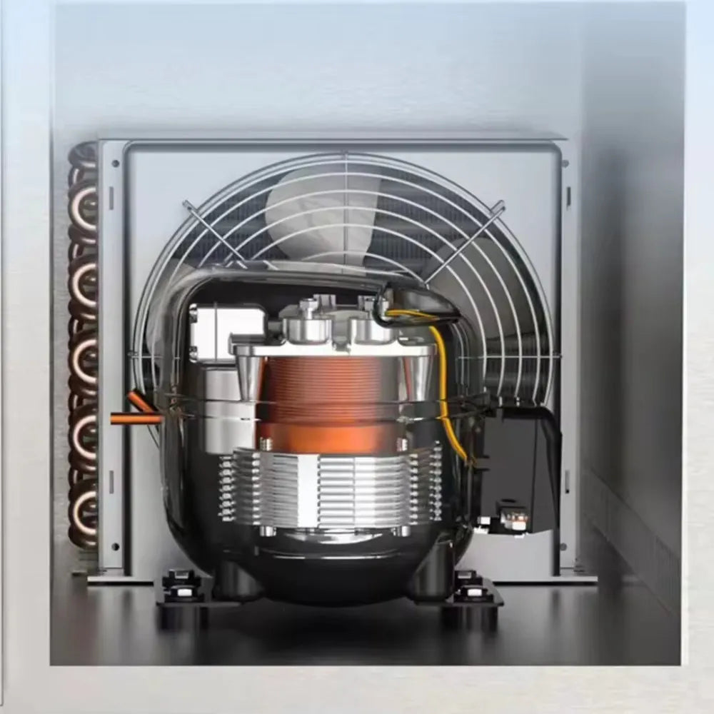 Ansoff stainless steel kitchen freezer cooler with automatic fast freezing and high-speed cooling features.