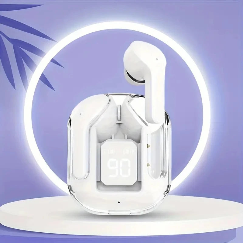 Original T2 Wireless Bluetooth Earphone Transparent HIFI Headphones LED Power Digital Display Stereo Sound Earphones for Xiaomi - Acros