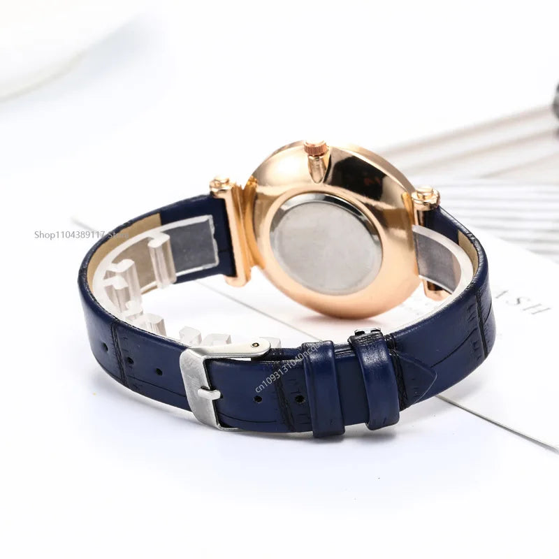 Watches for Women Female Luxury Temperament Ladies Watch Leather Belt Watch Analog Quartz Watch Reloj Mujer Montre Femme - Acros