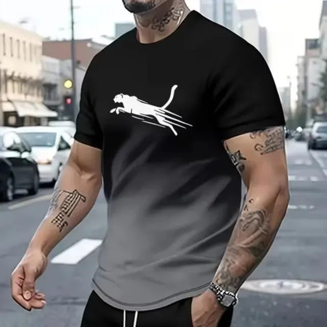2025 Sweatshirt Street Fashion Short Sleeve T-shirt Loose Men's Digital Print - Acros