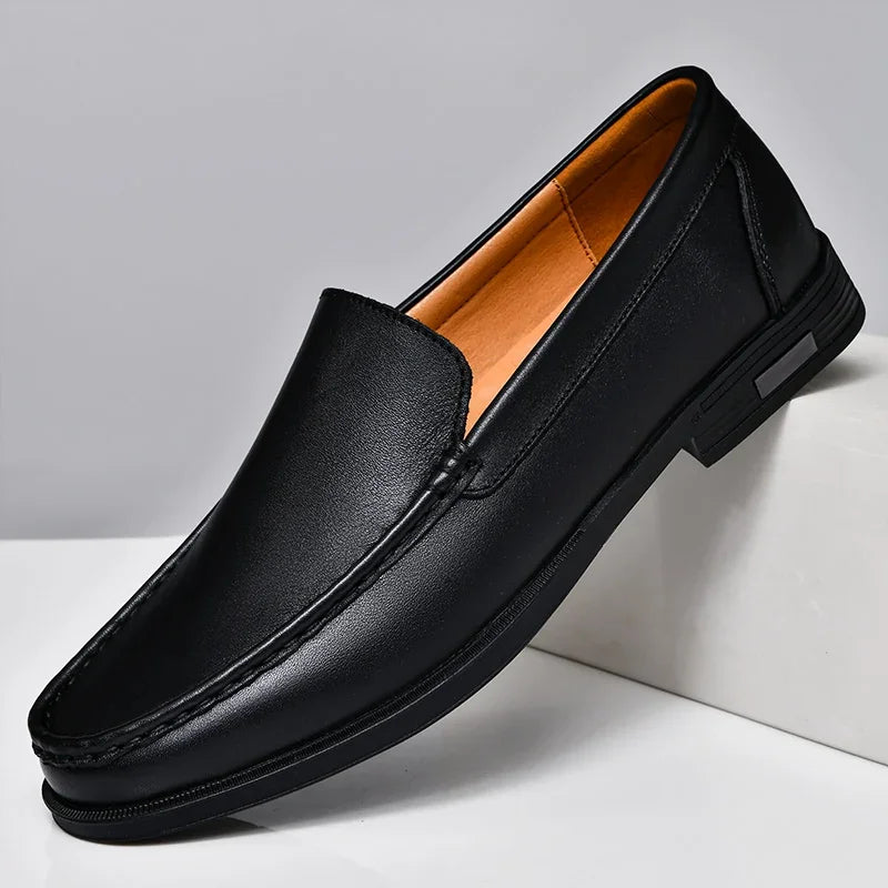Male Comfy Walking Shoe Genuine Leather Slip on Mens Loafers New Trend Casual Shoes Men Designer Moccasins Hot Sale Drive Shoes - Acros