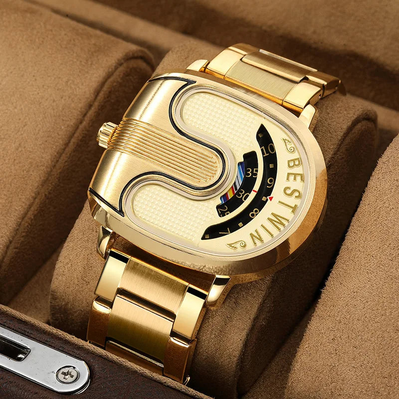 Men Watches Top Brand Luxury Golden Unique Design Wrist Watches For Men Stainless Steel Quartz Male Clock relogio masculino 2025 - Acros