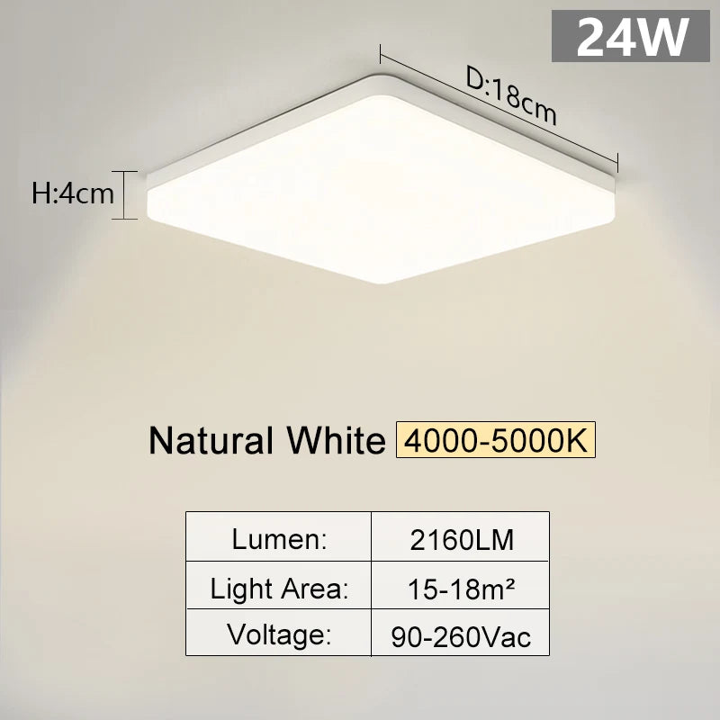 MARPOU Square Led ceiling lamp bedroom lighting Neutral white cold white warm white 48W 36W 24W 18W led ceiling light room - Acros