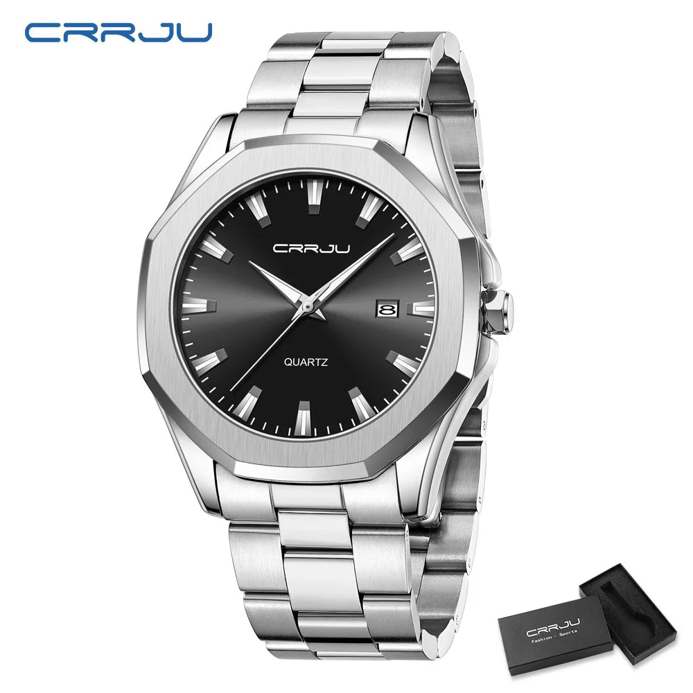 Watches for Men Classic with Date Business Dress Luxury Waterproof Luminous Mens Wrist Watch Analog Stainless Steel Men Watch - Acros