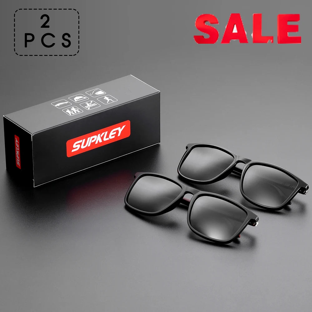 SUPKLEY Sports Sunglasses for Men Polarized Comfortable Wear Square Sun Glasses Male Light Weight Eyewear Accessory with Origina - Acros