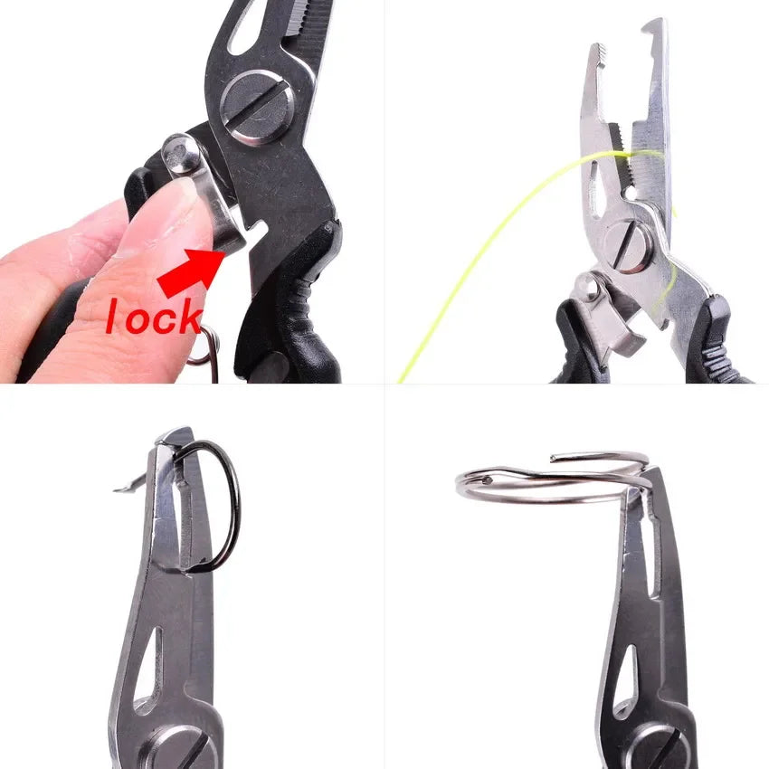 Multifunction Fishing Pliers Tools Accessories for Goods Winter Tackle Pliers Vise Knitting Flies Scissors Braid Set Fish Tongs - Acros