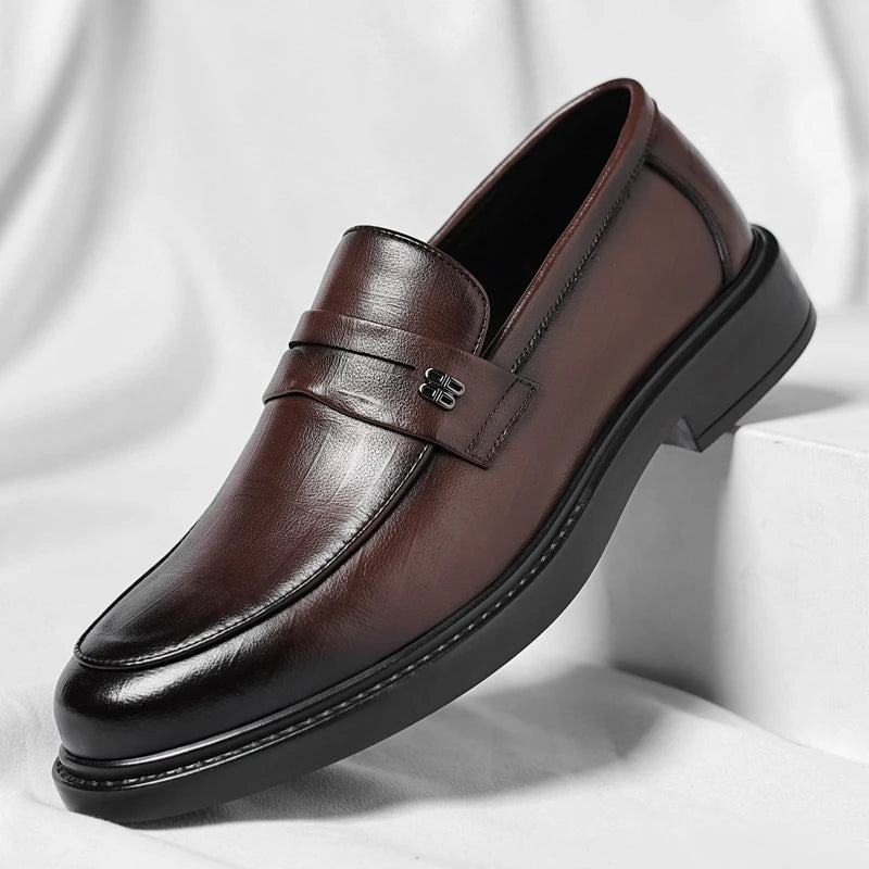 Male Shoes High Quality Fashion Men Business Shoes Italian Handmade Shoes Genuine Leather Loafers Slip-ons Men Casual Footwear - Acros