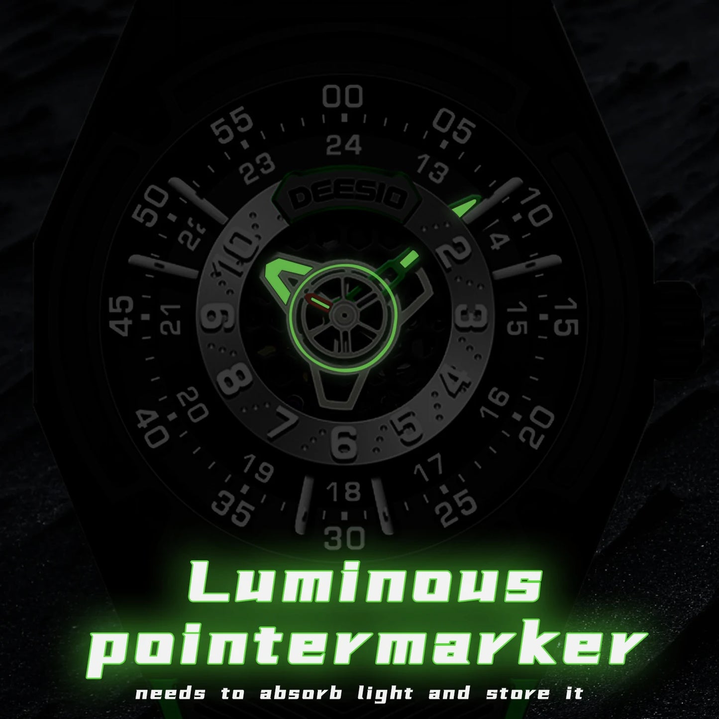 Deesio Men's Automatic Watch Waterproof Sapphire Crystal Stainless Steel Luminous Hands Date Luxury Sport Wristwatch for Men - Acros