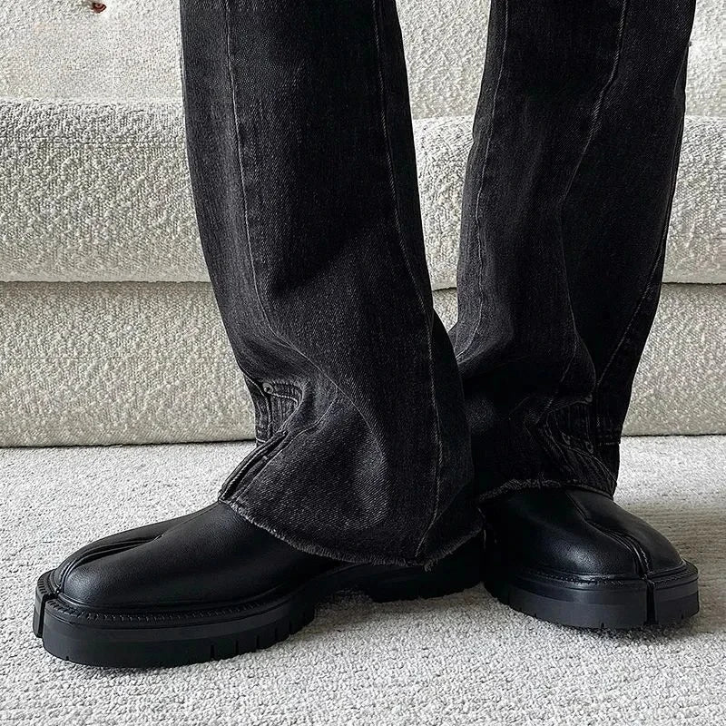 Shoes for Men Women Genuine Leather Classic Split Toe Shoes Casual Shoes Unisex Flat Shoe Comfortable Design Men Shoe Zapatos - Acros