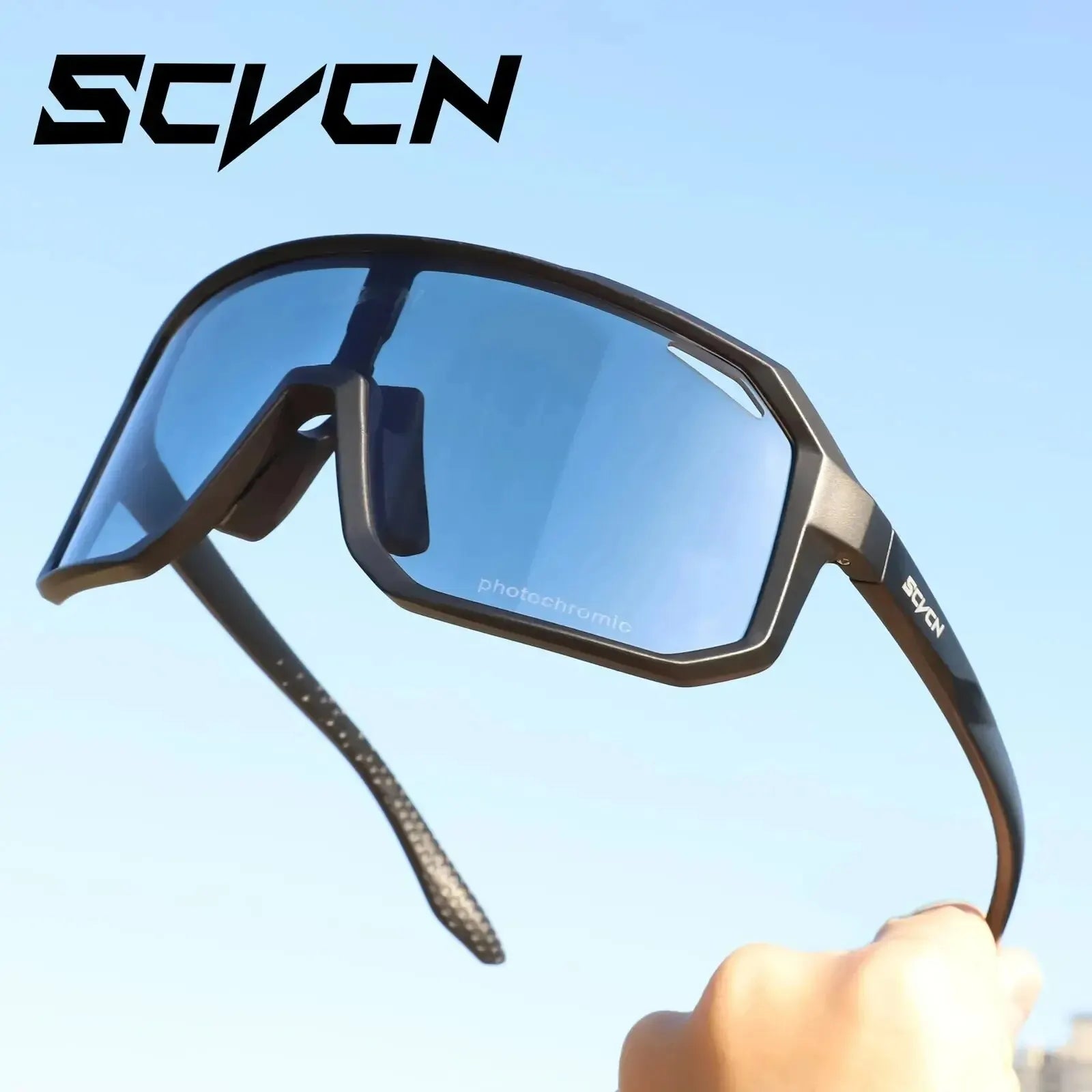 Ansoff photochromic cycling glasses for men and women, mountain bike and outdoor sports sunglasses with adjustable lenses.