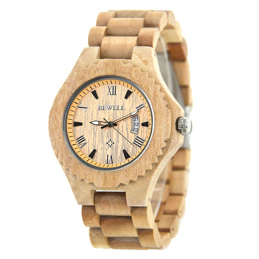 Wooden Watches for Men, Japanese Quartz Movement, Stylish Exotic Wrist Watch with Stainless Steel Buckle, Adjustable Straps - Acros