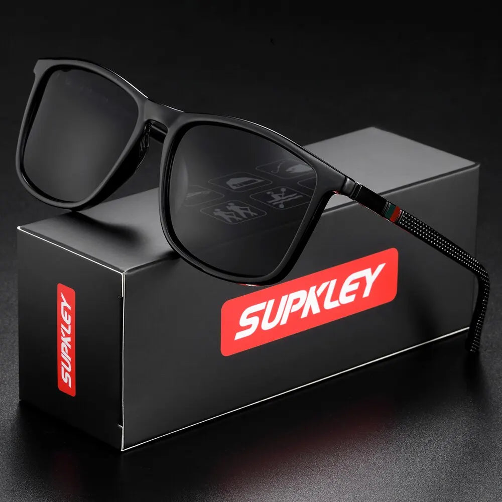 SUPKLEY Sports Sunglasses for Men Polarized Comfortable Wear Square Sun Glasses Male Light Weight Eyewear Accessory with Origina - Acros