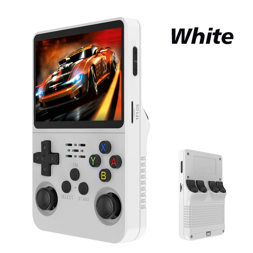 Ansoff 128GB R36S Retro handheld video game console with 3.5-inch IPS screen and portable design, featuring built-in classic games