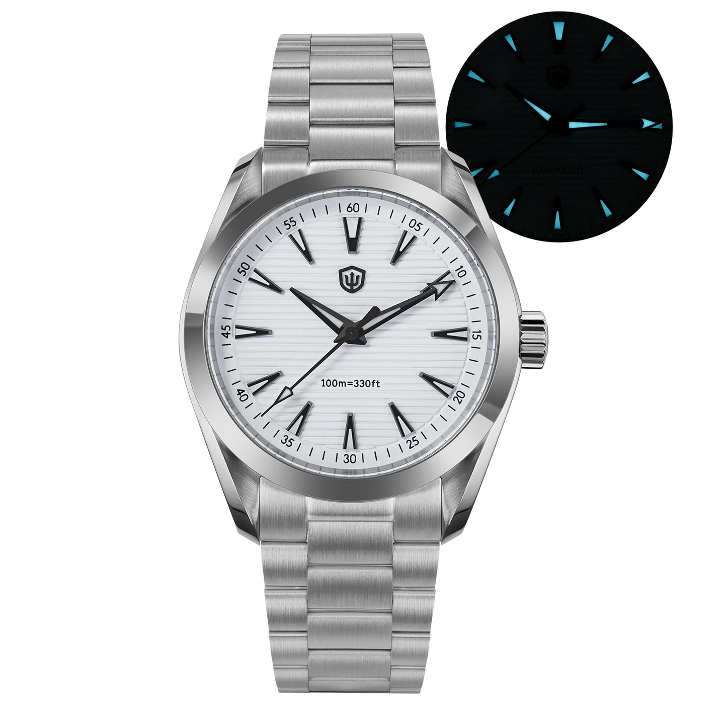 Watchdives WD0006 Watch VH31 Sweep Second Movement Domed Sapphire Crystal BGW9 Luminous 10Bar Waterproof 38mm Vintage Watches - Acros