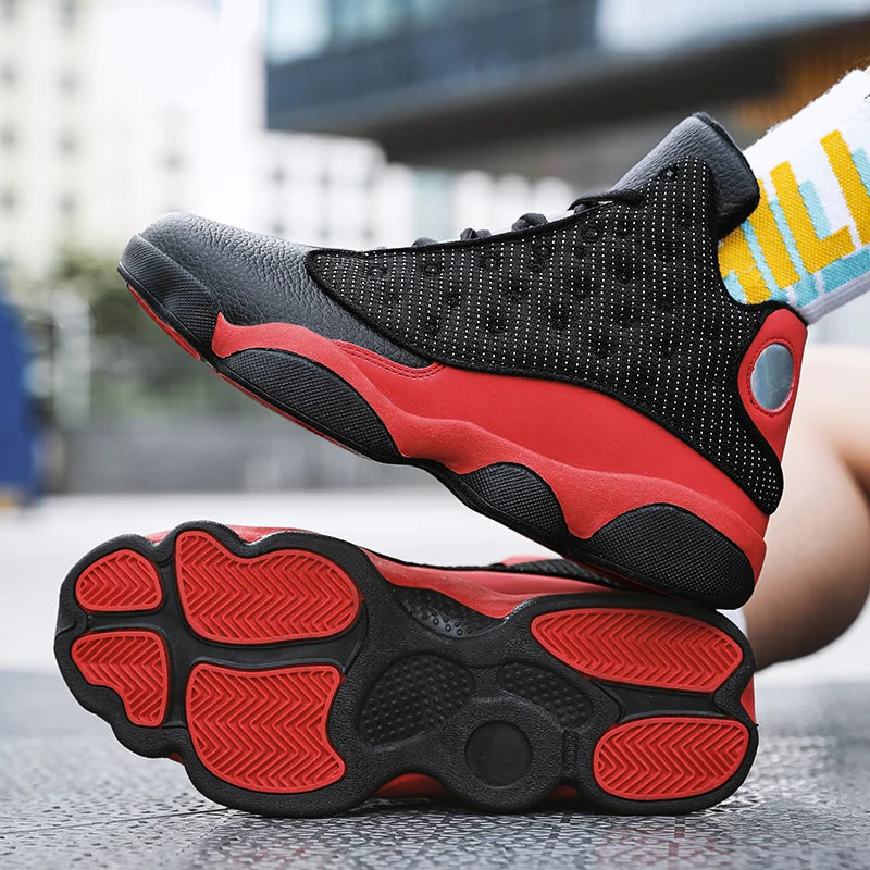 Basketball Shoes High Top Sports Leisure Trendy Anti-Slip Wear-Resistant Shock Absorption Friction Sound Men's Shoes - Acros