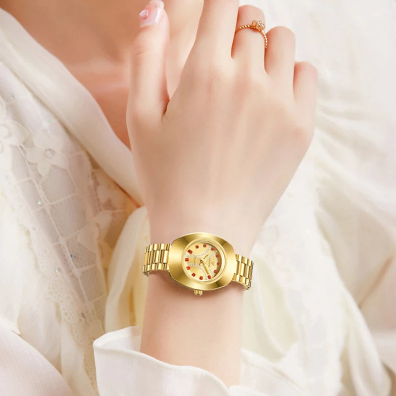 2023 Fashion watches For Men luxury golden Quartz Waterproof All-Steel Wristwatch Relogio Feminino Casual Male Clock L1021 - Acros