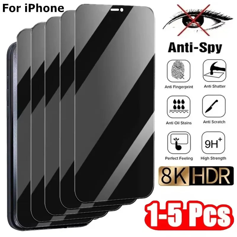 Privacy Screen Protector For iPhone 16 13 15 11 12 14 17 Pro Max Air 16e Anti-spy Glass For iPhone 13 12 Mini 7 8 16 Plus SE XR - Acros