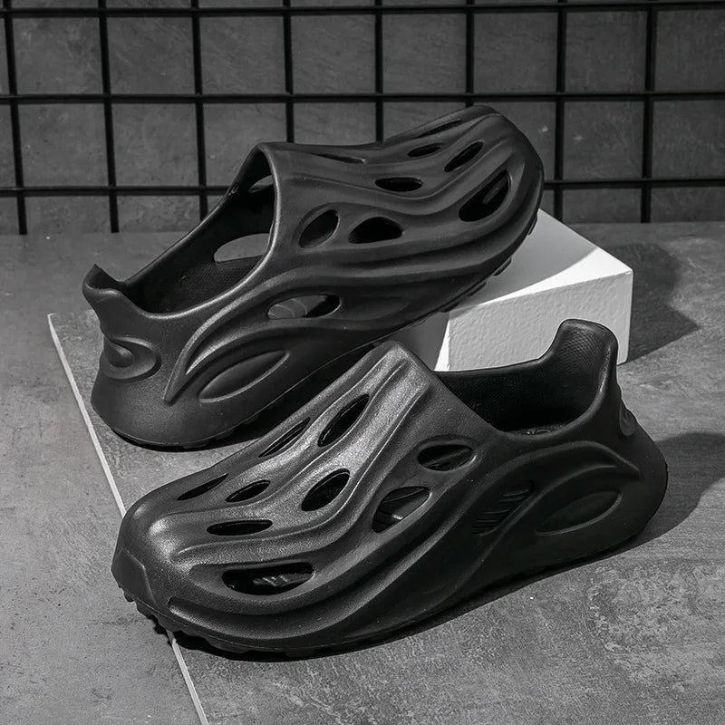 Ansoff wading shoes with thick soles, slip-resistant outdoor sports sneakers, comfortable street fashion slides for outdoor wear.