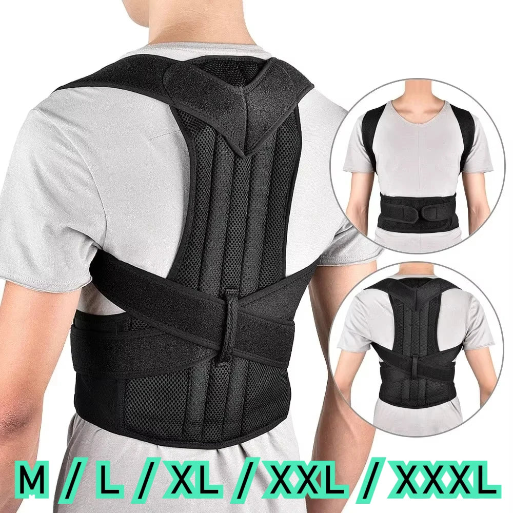 Reinforced Belt Lumbar Column Posture Corrector Vest  Adjustable Back Support Strap Shoulder Spine Brace Neck Stretcher Trainer - Acros
