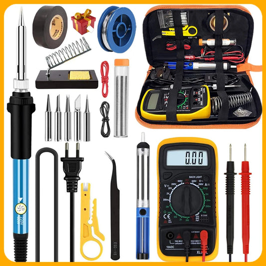 2026 Electric Soldering Iron Kits (SKU:10-IN-1)(16-IN-1)(20-IN-1) 60W Adjustable Temperature Replaceable Soldering Iron Welding - Acros