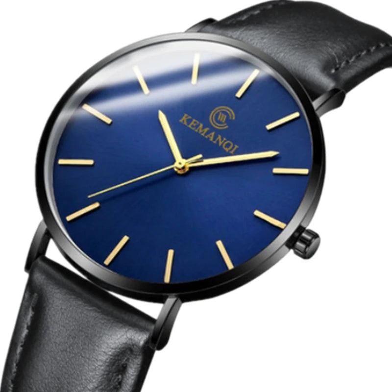 Mens Watches Top Luxury Brand Ultra thin Wrist Watch Men Watch Blue Glass Men's Watch Clock relogio masculino erkek kol saati - Acros